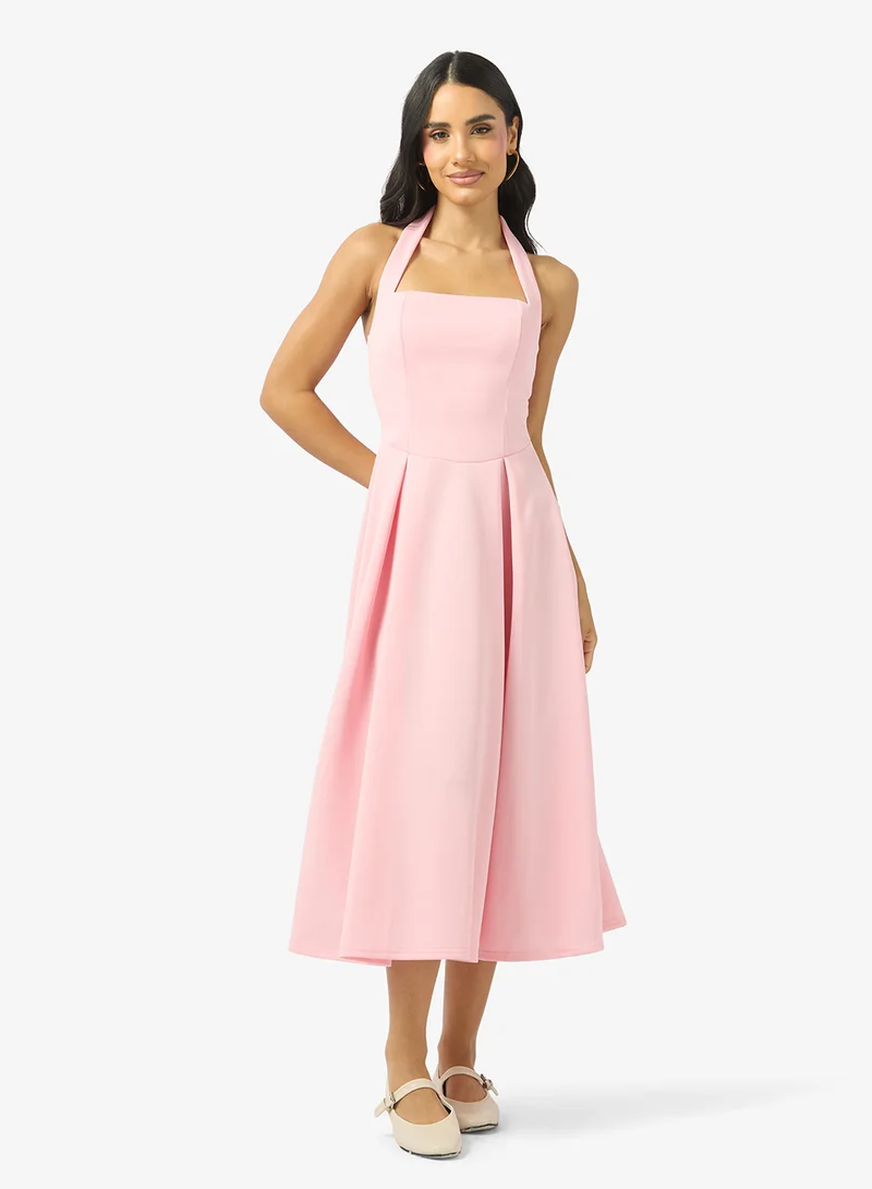 Ginger Halter Neck Princess Cut Sun Dress